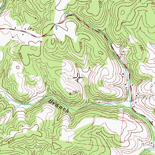 Topographic Map of New Hope Church (historical), TN