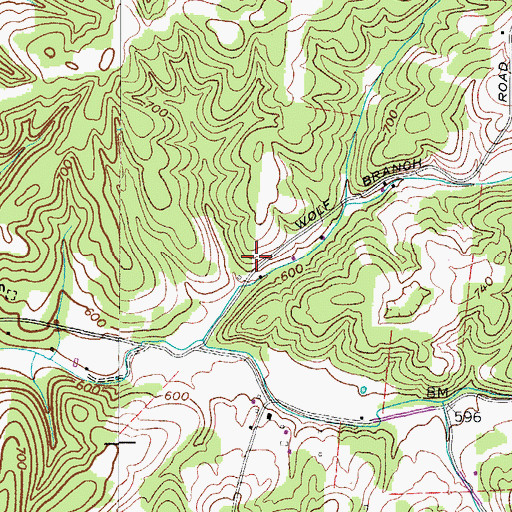Topographic Map of Oakdale School (historical), TN