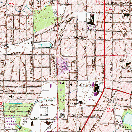 Topographic Map of The Meadows, AL