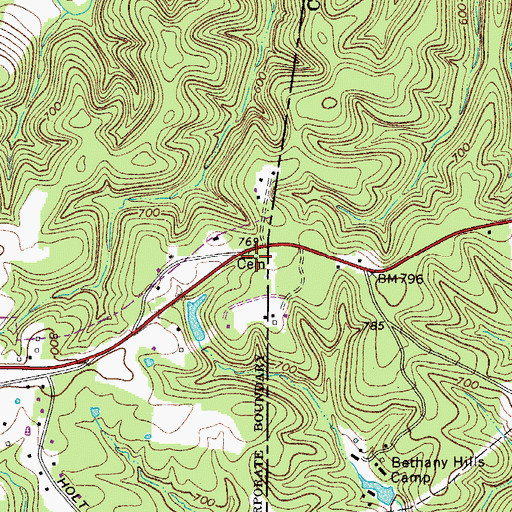 Topographic Map of Olds Cemetery, TN