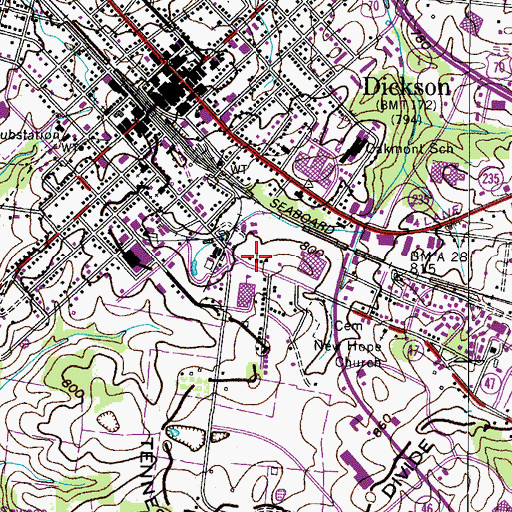 Topographic Map of Original Church of God, TN