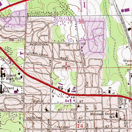 Topographic Map of Tidwell, AL