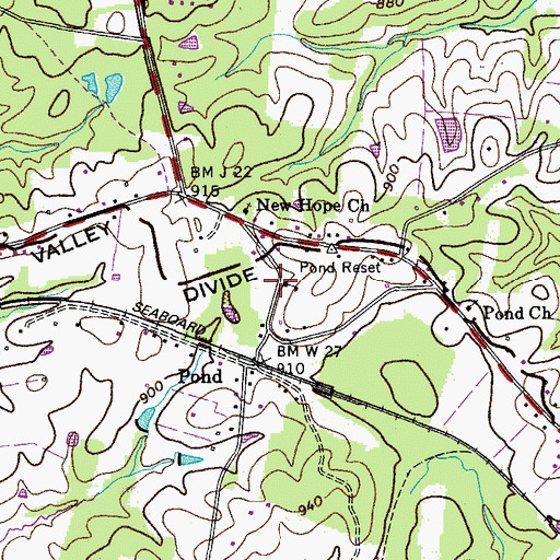 Topographic Map of Pond School (historical), TN