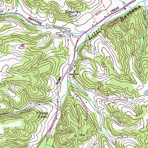 Topographic Map of Potts School (historical), TN