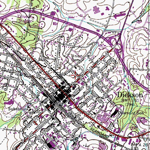 Topographic Map of Saint James African Methodist Episcopal Church, TN