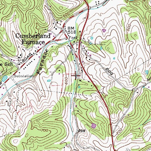 Topographic Map of Saint James Episcopal Church, TN