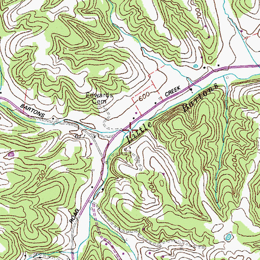 Topographic Map of Slaydens Mill (historical), TN