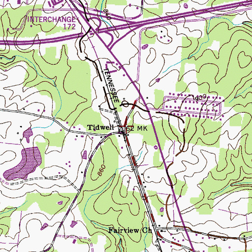 Topographic Map of Tidwell School (historical), TN