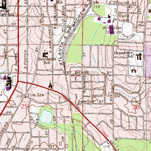 Topographic Map of Vann, AL