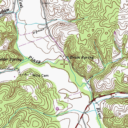 Topographic Map of Water Valley School (historical), TN