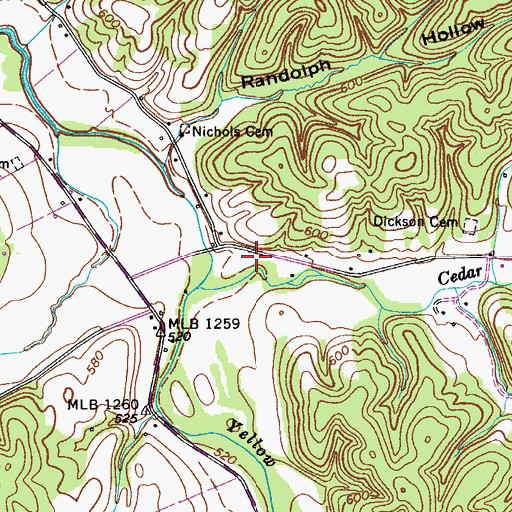 Topographic Map of Wesley Chapel United Methodist Church, TN