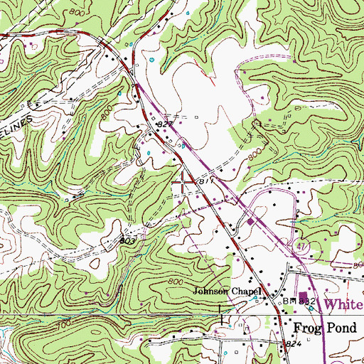 Topographic Map of Williams Cemetery, TN
