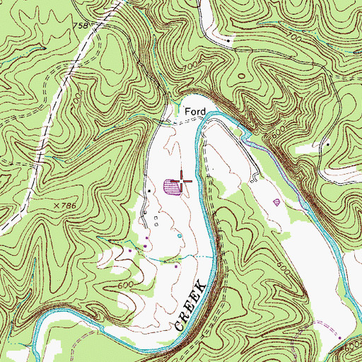 Topographic Map of White Bluff Forge (historical), TN