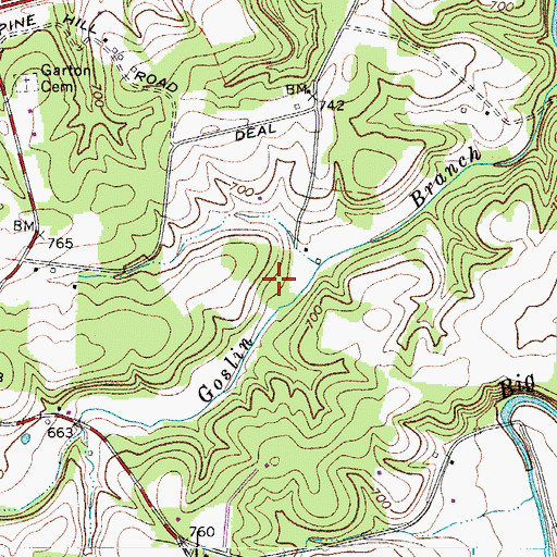 Topographic Map of Whites School (historical), TN