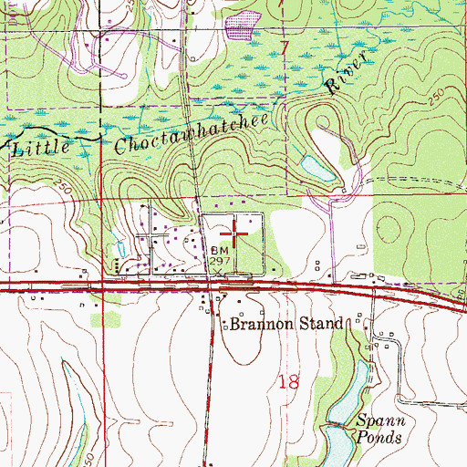 Topographic Map of Whispering Pines, AL