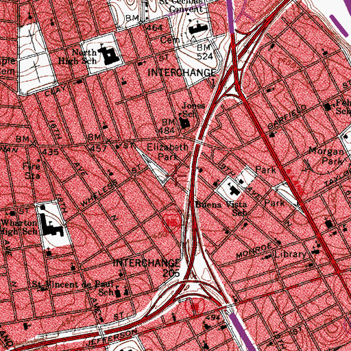 Topographic Map of Arthur Avenue Missionary Baptist Church, TN