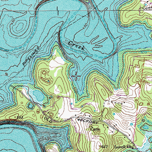 Topographic Map of Bannister Mine, TN
