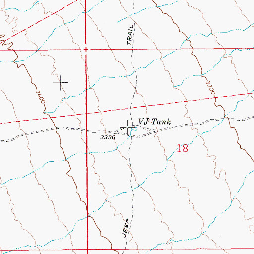 Topographic Map of VJ Tank, AZ