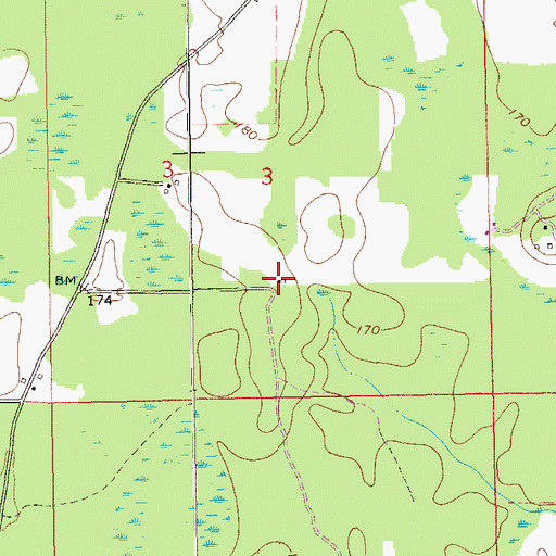 Topographic Map of Whitehead School (historical), AL
