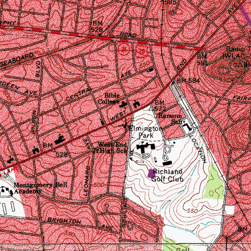 Topographic Map of Blakemore United Methodist Church, TN