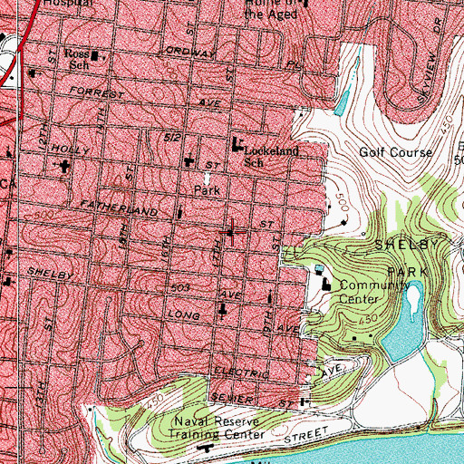 Topographic Map of Body of Christ Church, TN