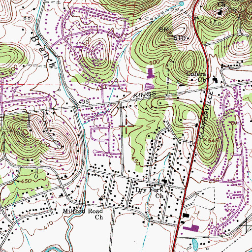 Topographic Map of Bordeaux Park, TN