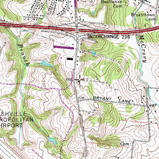 Topographic Map of Bryant School (historical), TN