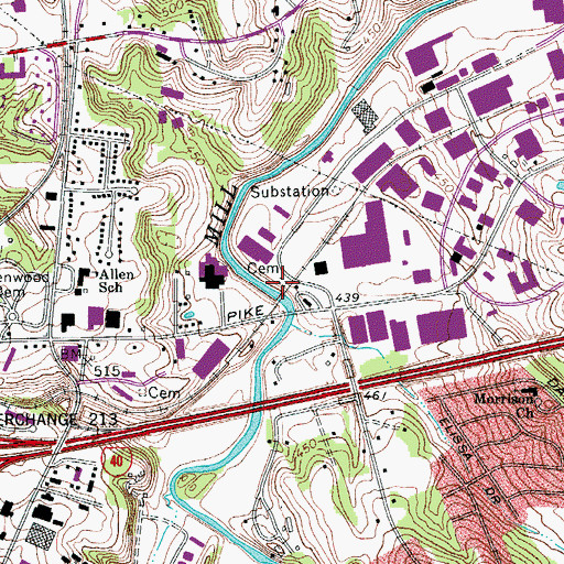 Topographic Map of Buchanan Cemetery, TN