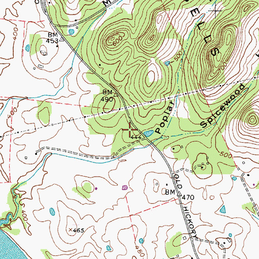 Topographic Map of Buchanan School (historical), TN