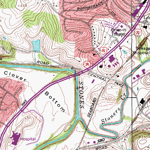 Topographic Map of Burrs Landing, TN