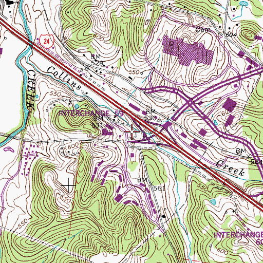 Topographic Map of Carper Cemetery, TN