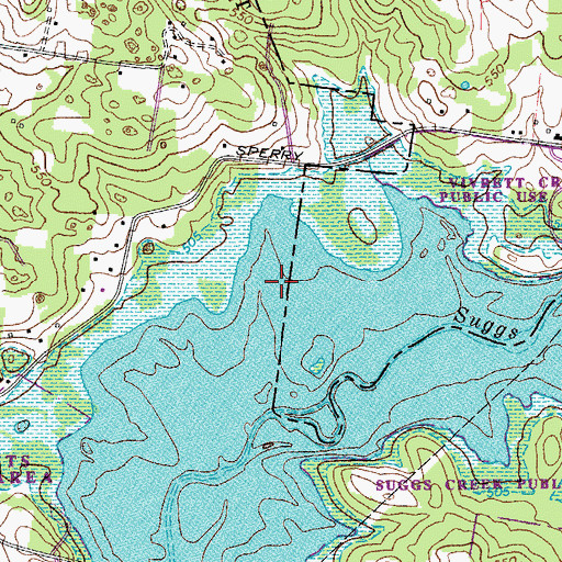 Topographic Map of Castleman Cemetery (historical), TN