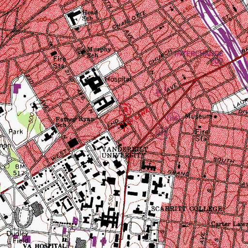 Topographic Map of Cathedral of the Incarnation, TN