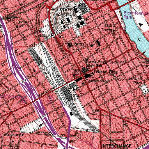 Topographic Map of Christ Episcopal Church, TN