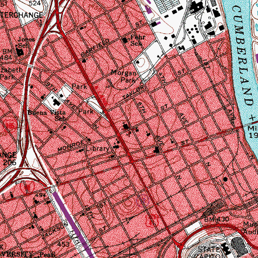 Topographic Map of Church of the Assumption, TN