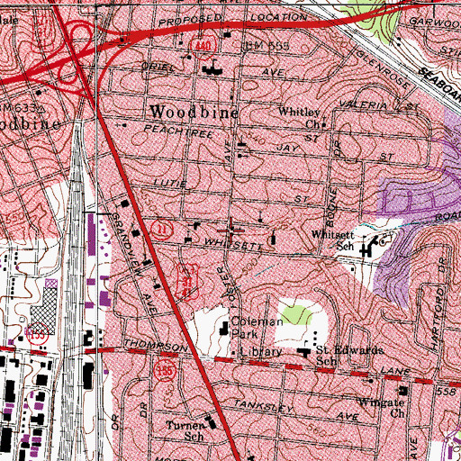 Topographic Map of Church of God, TN