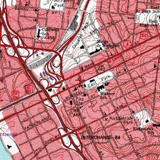 Topographic Map of Church of the Holy Name, TN