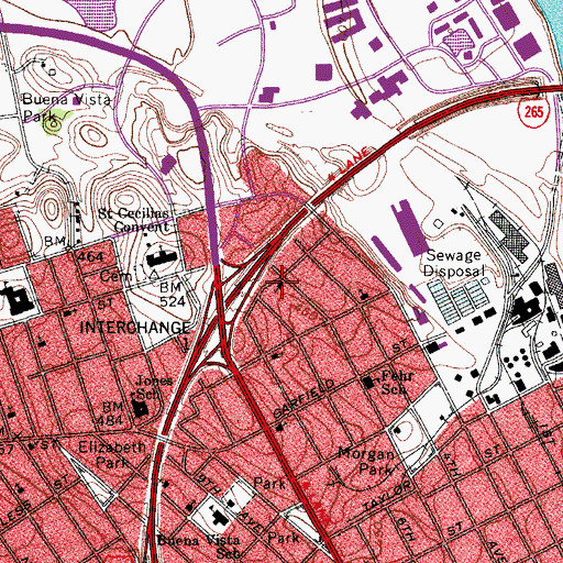 Topographic Map of Church of Jesus Christ, TN