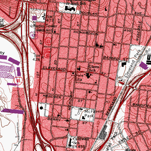 Topographic Map of Church of Living God, TN