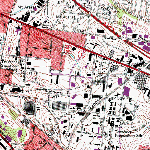 Topographic Map of City View Sanitarium (historical), TN