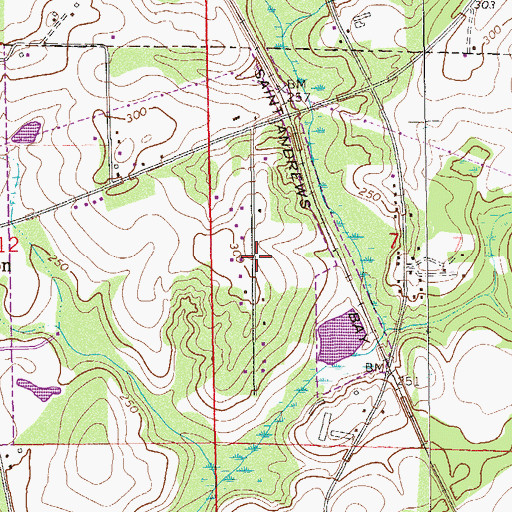 Topographic Map of Wiregrass Hills, AL
