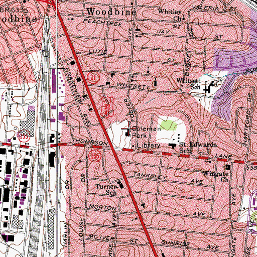 Topographic Map of Coleman Park Community Center, TN