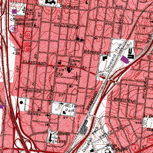 Topographic Map of Community Christian Church, TN