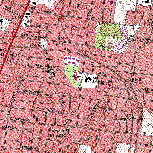 Topographic Map of Cora Howe School, TN