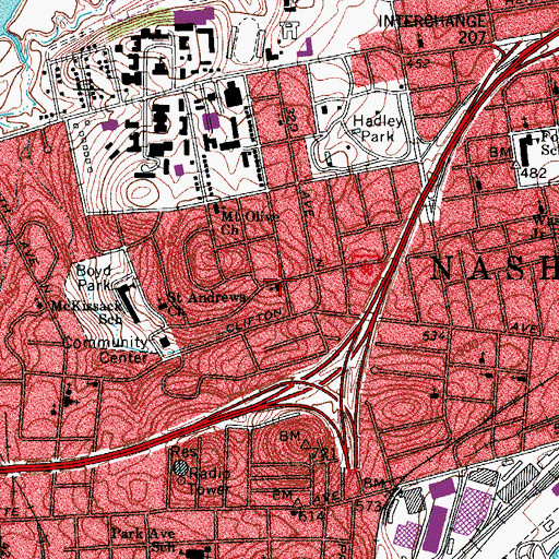 Topographic Map of Corinthian Baptist Church, TN