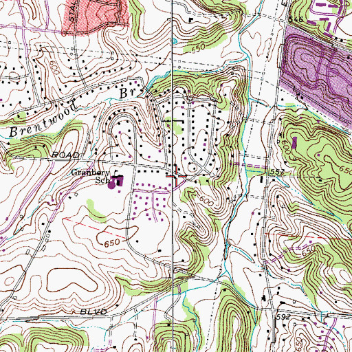 Topographic Map of Crievewood United Methodist Church, TN