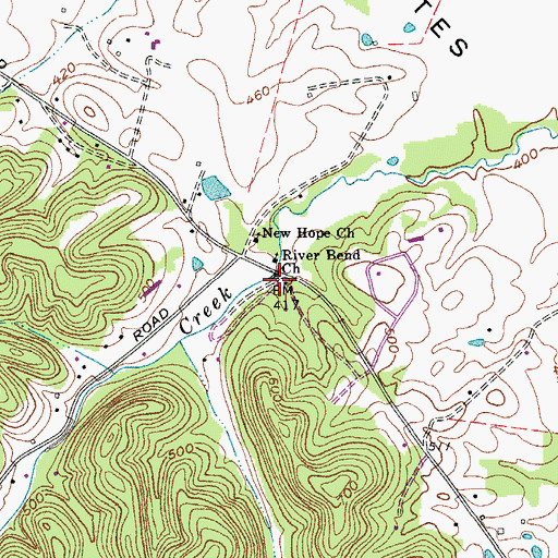 Topographic Map of Cub Creek School (historical), TN