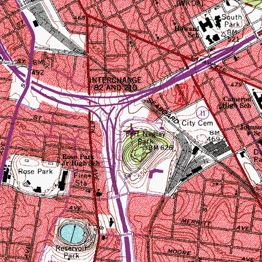 Topographic Map of Cumberland Museum and Science Center, TN