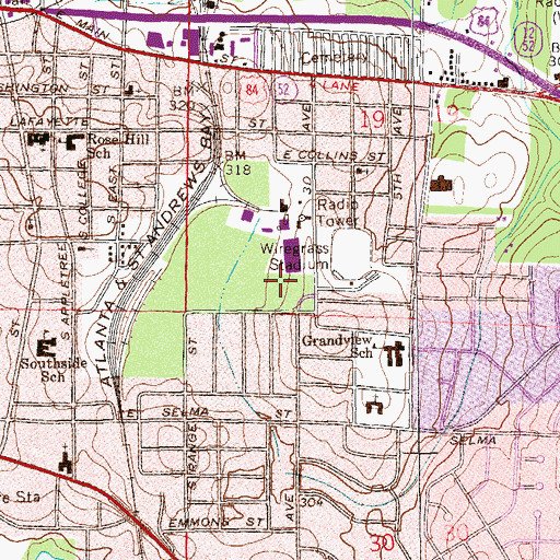 Topographic Map of Wiregrass Memorial Park, AL