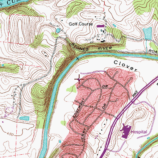 Topographic Map of Donelson Christian School, TN